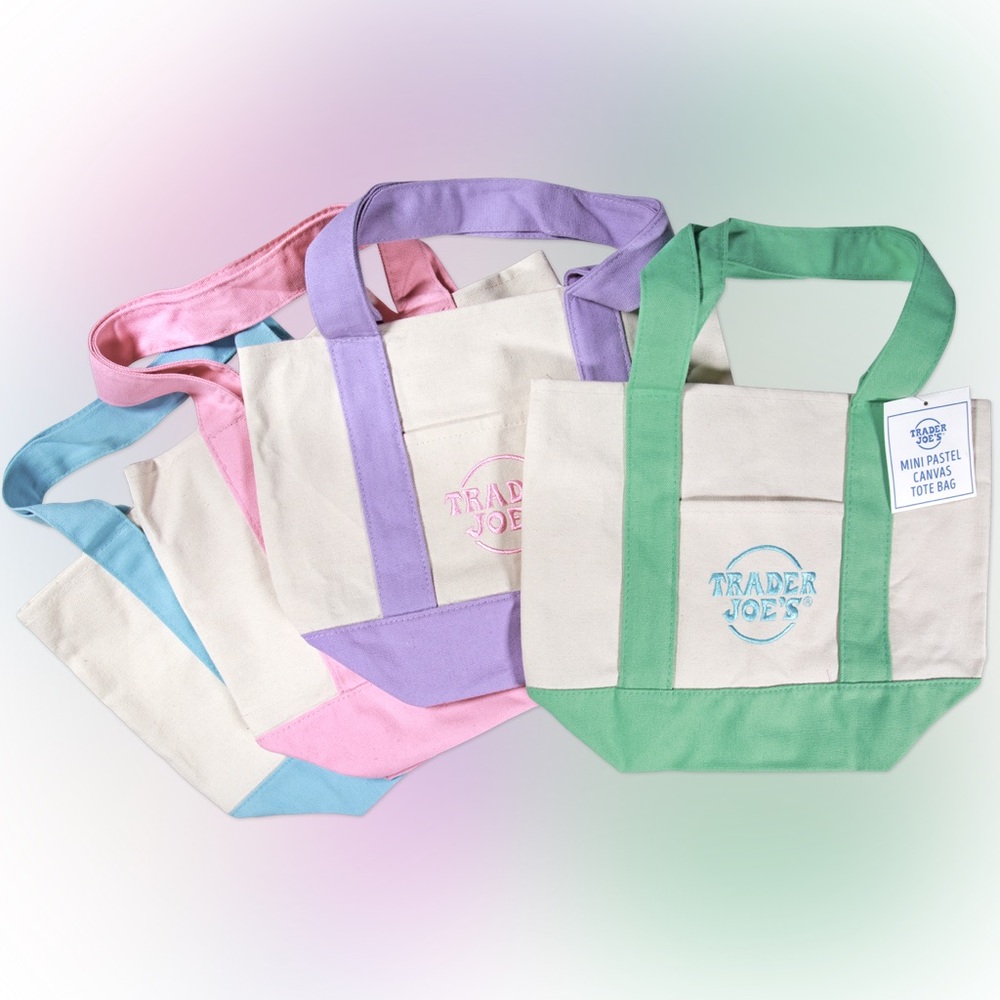 Set of 4 - Trader’s Joe pastel mini tote - 2026 Spring Released! NWT